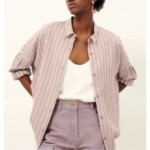 SESSÙN 
Botan Stripes Slim Fit Shirt | Purple, size S